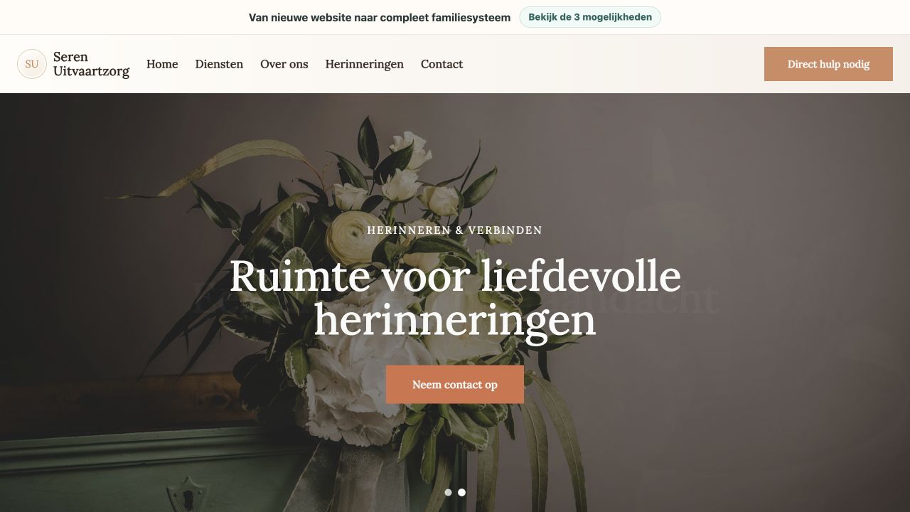 Preview van de Demo uitvaart website op een iMac scherm